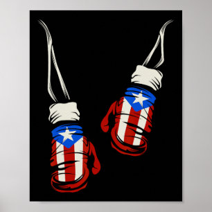 Affiche Portoricain Porto Rico Gants de boxe Drapeau T Shi