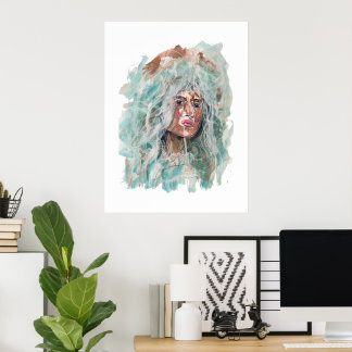Affiche Portrait à l'aquarelle Embrasse l'hiver |