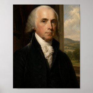 Affiche Portrait à l'huile de James Madison   4e président