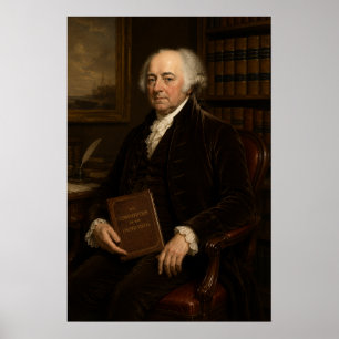 Affiche Portrait à l'huile de John Adams Père fondateur