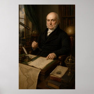 Affiche Portrait à l'huile de John Quincy Adams | 6e Prési