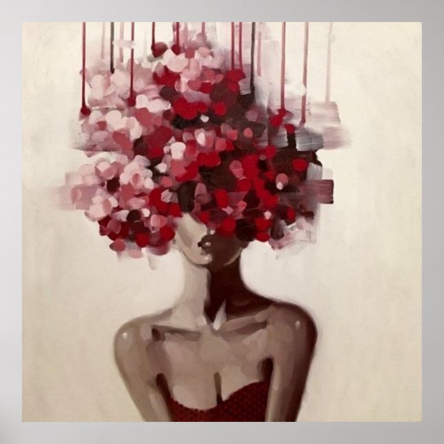 Affiche portrait, abstraction, aquarelle, art, décoration, (Devant)