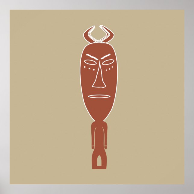 Affiche portrait abstrait africain (Devant)