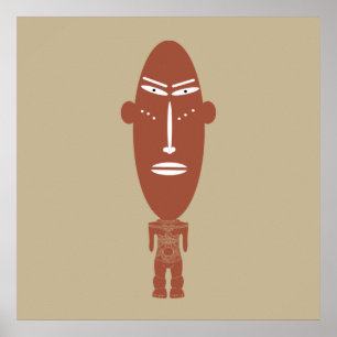 Affiche portrait abstrait africain