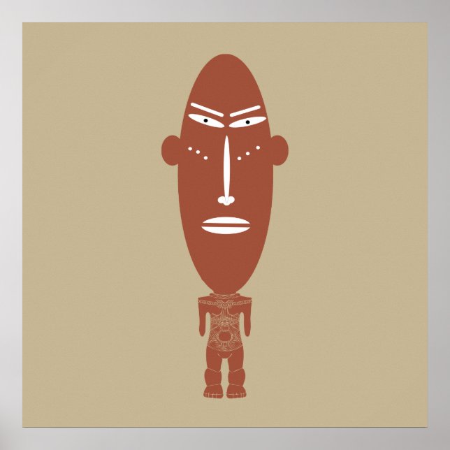 Affiche portrait abstrait africain (Devant)
