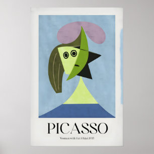 Affiche Portrait abstrait de femme au chapeau Olga935 de P