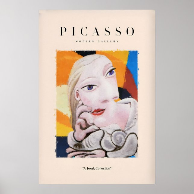 Affiche Portrait abstrait de femme blonde de Picasso Impre (Devant)