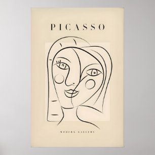 Affiche Portrait Abstrait Double Visage Souriant de Picass