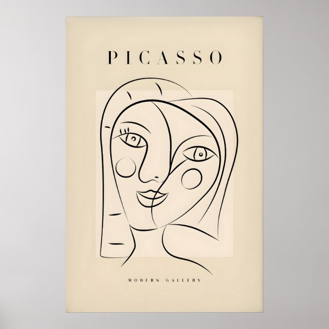 Affiche Portrait Abstrait Double Visage Souriant de Picass (Devant)