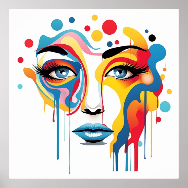 Affiche Portrait abstrait d'une femme (Devant)