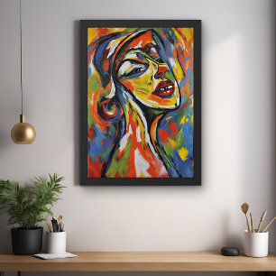 Affiche Portrait Abstrait gras - Art expressionniste