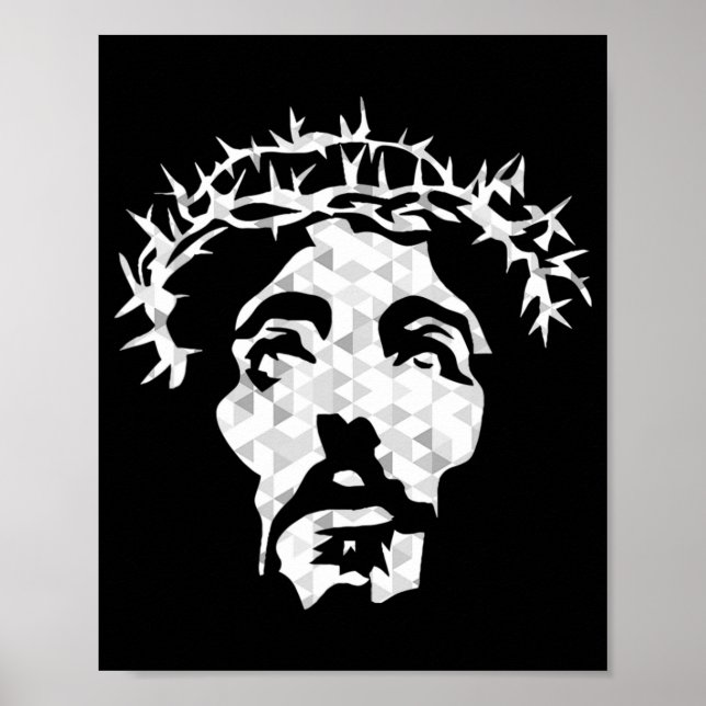 Affiche Portrait Abstrait Jésus Christ - Devout Christian (Devant)