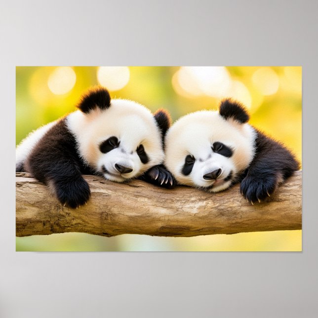 Affiche Portrait affectueux de panda sauvage (Devant)
