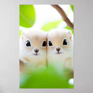 Affiche Portrait aimant l'animal sauvage écureuil