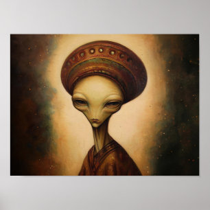 Affiche Portrait Alien antique