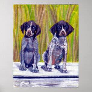 Affiche Portrait allemand de chien de chiots d'indicateur
