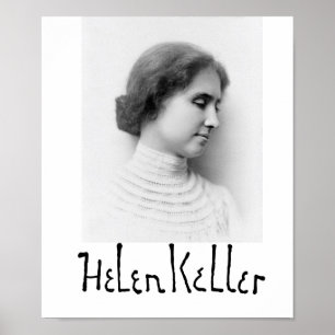 Affiche Portrait and signature of Hellen Keller