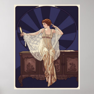 Affiche Portrait Art Nouveau de Lilian Gish