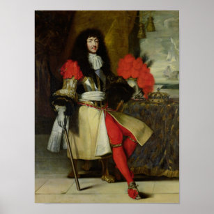 Affiche Portrait assis de Louis XIV après 1670