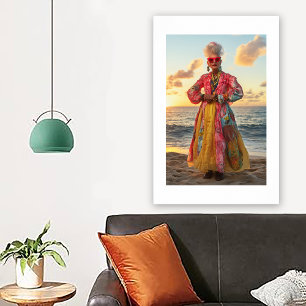 Affiche Portrait au coucher du soleil