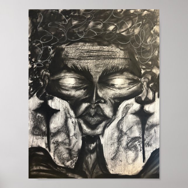 Affiche portrait au fusain poc (Devant)