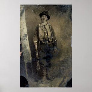 Affiche Portrait authentifié de Billy the Kid (1880)