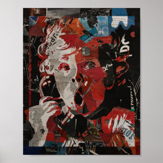 Affiche Portrait bébé d'art pop vintage appel