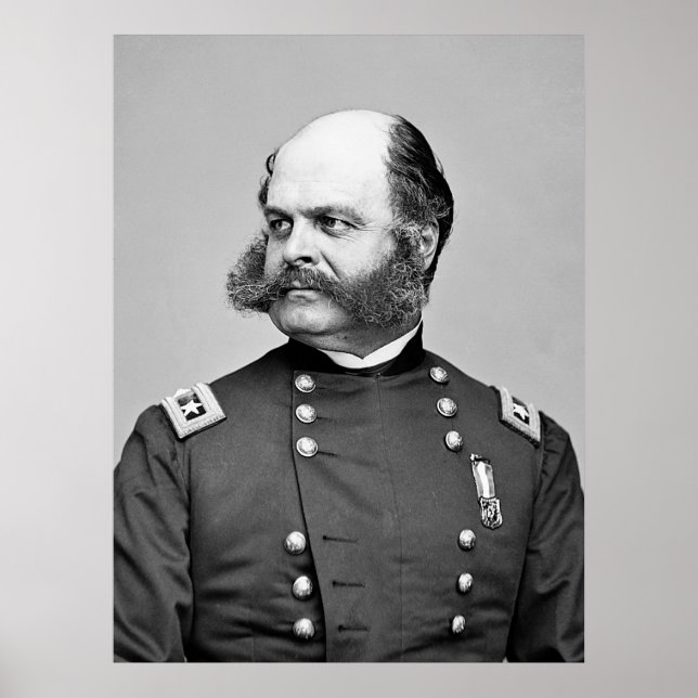 Affiche Portrait Civil War General Ambrose E. Burnside (Devant)