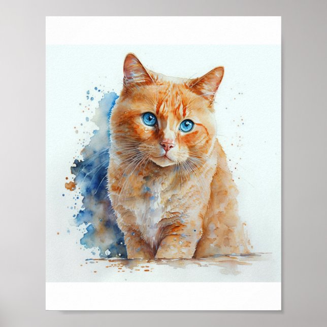 Affiche Portrait commémoratif de chat personnalisé pour se (Devant)