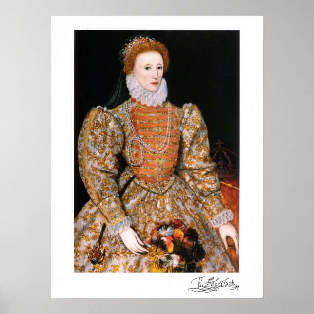 Affiche Portrait complet de la reine Elizabeth I d'Anglete (Devant)