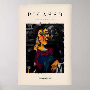 Affiche Portrait cubiste de femme assise de Picasso Impres