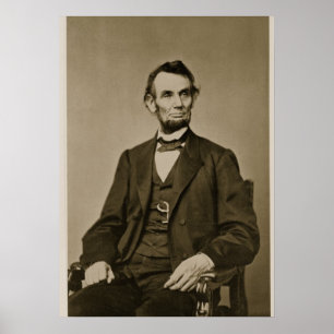 Affiche Portrait d'Abraham Lincoln (1809-65) (photo b/w)