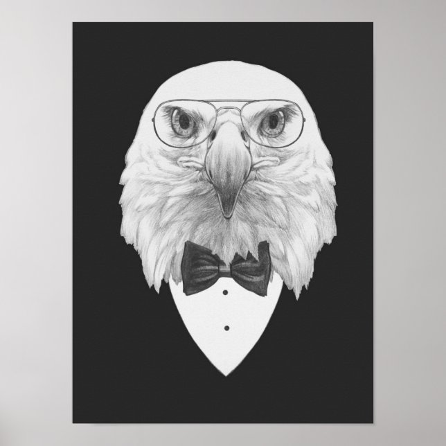 Affiche Portrait d'aigle classique (Devant)