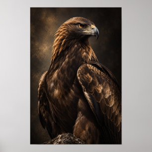 Affiche Portrait d'Aigle Royal dans une Lumière Dramatique