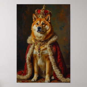 Affiche Portrait d'Akita Royal – Japonais Royal