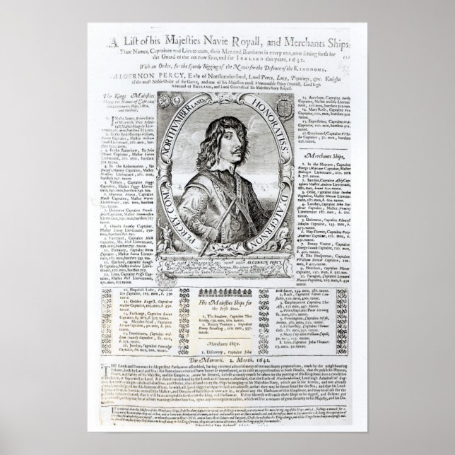 Affiche Portrait d'Algernon Percy (Devant)