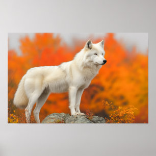 Affiche Portrait d'amour d'animal sauvage Loup