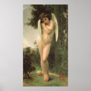 Affiche Portrait d'ange de Cupid (Cupidon) par Bouguereau