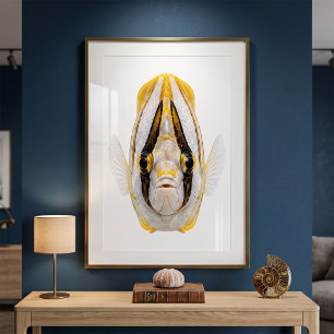 Affiche Portrait d'Ange jaune rayé