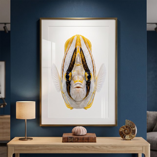 Affiche Portrait d'Ange jaune rayé (Créateur téléchargé)