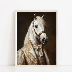 Affiche Portrait d'animal victorien, Cheval Blanc Royal Vi