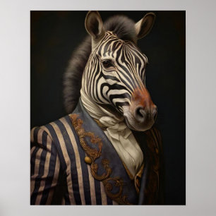 Affiche Portrait d'animal victorien, Royal Zebra Imprimer