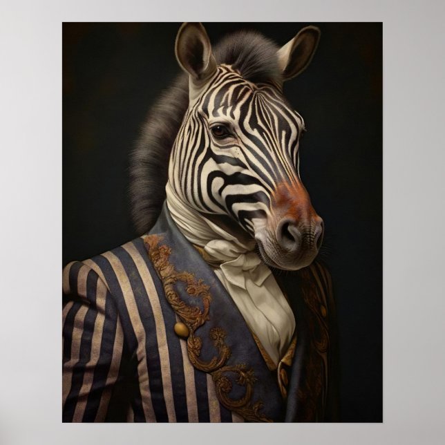 Affiche Portrait d'animal victorien, Royal Zebra Imprimer (Devant)