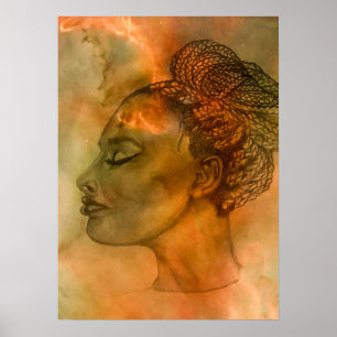 Affiche Portrait dans l'impression de profil