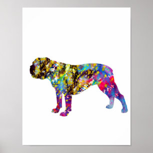Affiche Portrait d'aquarelle Bulldog Art