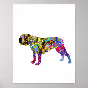 Affiche Portrait d'aquarelle Bulldog Art