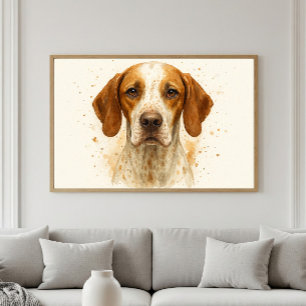 Affiche Portrait d'aquarelle Pointer Dog