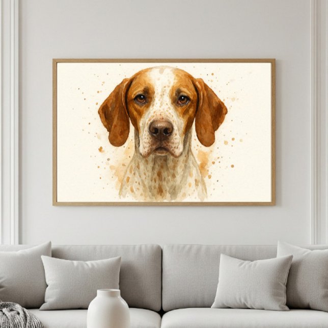 Affiche Portrait d'aquarelle Pointer Dog (Créateur téléchargé)