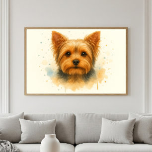 Affiche Portrait d'aquarelle Sweet Yorkshire Terrier