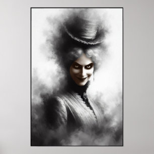 Affiche Portrait d'art de femme victorienne mystérieuse et